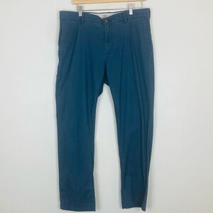 Faherty gray blue trousers. Organic cotton tencel blend. Size 35.